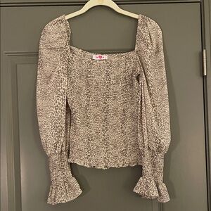 Buddy Love Gray Animal Print Blouse